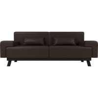 Прямой диван Лига диванов Мюнхен полностью экокожа коричневая 109116