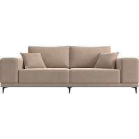 Прямой диван Лига диванов Льюес полностью велюр бежевый 108593