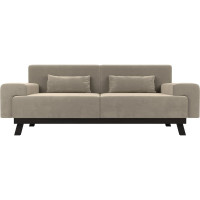 Прямой диван Лига диванов Мюнхен полностью микровельвет бежевый 109103