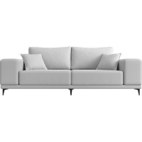 Прямой диван Лига диванов Льюес полностью экокожа белая 108613