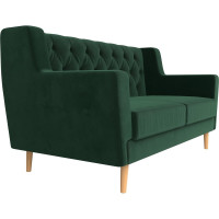 Прямой диван Лига диванов Брайтон 2 Люкс полностью велюр зеленый 108942