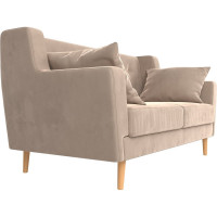 Прямой диван Лига диванов Брайтон 2 полностью велюр бежевый 108914