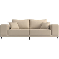 Прямой диван Лига диванов Льюес полностью экокожа бежевая 108612