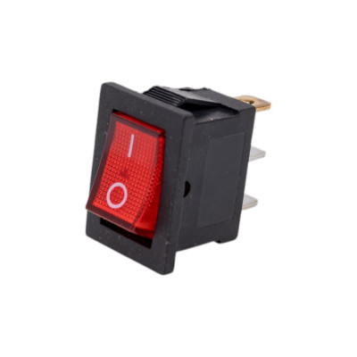 REXANT Клавишный выключатель 12В, 15А, (3с), ON-OFF, красный с подсветкой Mini (RWB-206-1, SC-768), 10 шт. 36-2170