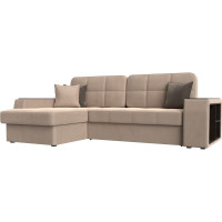 Угловой диван Лига диванов Брюссель левый полностью велюр бежевый 110647L