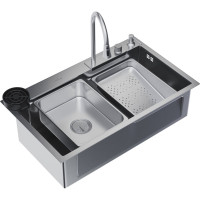 Мойка MIXLINE настольный монтаж 75x46 (3,0), выпуск 3 1/2 pro 21,5см с сифоном+дозатор+смеситель552103