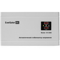 Стабилизатор напряжения ExeGate Master AV-3000 3000ВА, 140-260В, цифр. индикация вход вых. напряжения, 220В-8%, КПД 98%, 5 уровней защиты, задержка, метал.корпу 291740