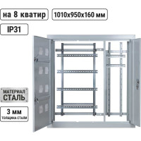 Корпус этажного щита TDM 8 кв. модификация 3, 1010x950x160 мм SQ0905-1348