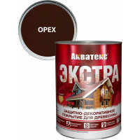Защитно-декоративное покрытие для дерева АКВАТЕКС ЭКСТРА полуглянцевое, орех, 0.8 л 259773