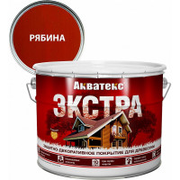 Защитно-декоративное покрытие для дерева АКВАТЕКС ЭКСТРА полуглянцевое, рябина, 9 л 259789