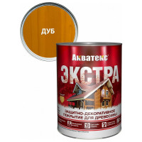 Защитно-декоративное покрытие для дерева АКВАТЕКС ЭКСТРА полуглянцевое, дуб, 0.8 л 259768