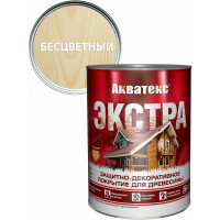 Защитно-декоративное покрытие для дерева АКВАТЕКС ЭКСТРА полуглянцевое, бесцветный, 0.8 л 259765