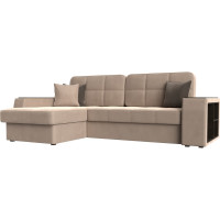 Угловой диван Лига диванов Брюссель левый полностью велюр бежевый 110647L