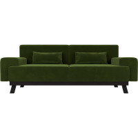 Прямой диван Лига диванов Мюнхен полностью микровельвет зеленый 109105