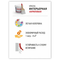 Интерьерная краска МОЯ КРАСКА водно-дисперсионная, 14 кг 15616
