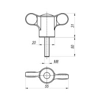 Ручка барашек с наружной резьбой EMES PTC2550850