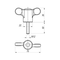 Ручка барашек с наружной резьбой EMES PTC2701250