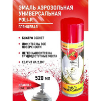 Универсальная эмаль Poli-R красная RAL3020, аэрозоль, 520 мл 15699
