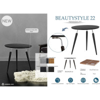 Журнальный стол Мебелик BeautyStyle 22 черный элит/ металл/ эбеновое дерево 8603
