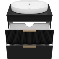 Напольная тумба Brevita Enfida - 70, 2 ящика, черная матовая эмаль ENF-06070-0242Я