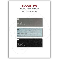 Эмаль Poli-R POLI - HAMMER металлик, серая (1504), 0.75 л 14044