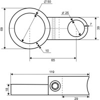 Поворотный крепеж Palladium для труб 50/25 мм JF-36 BH 115833