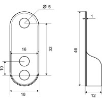 Фланец для овальной трубы Palladium 30x15 мм JF-53 BH 2 шт. 115849