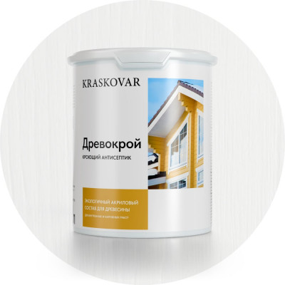 Кроющий антисептик Kraskovar «Древокрой», База С, 2 л 1086