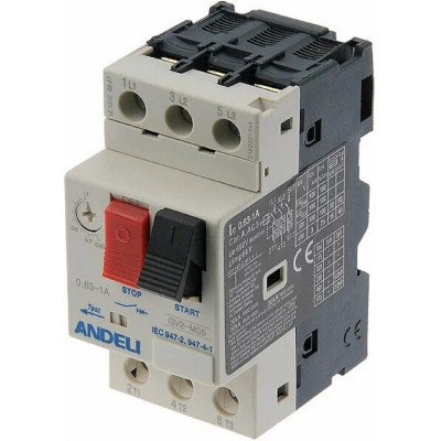 Пускатель ANDELI GV2-M05 0.63A~1A Ue 660В Кнопочный артикул ADL06-604