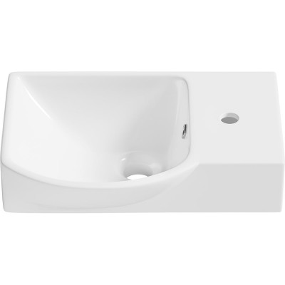 Маленькая раковина в ванную комнату или туалет Wellsee WC Area : подвесная или накладная, ширина умывальника 45 см, цвет глянцевый белый 151807000