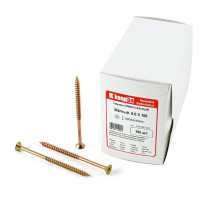 Универсальный саморез Квадра 6x100 желтый, потайная голова, цинк, кop. 100 шт. 604100010001