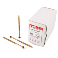 Универсальный саморез Квадра 6x120 желтый, потайная голова, цинк, кop. 100 шт. 604120010100