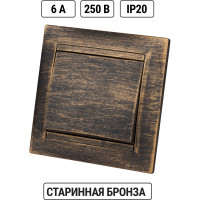 Кнопка звонковая TDM ELECTRIC 6А, старинная бронза, серия "Лама" SQ1815-0768