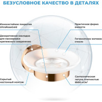 Стеклянная мыльница с латунным настенным держателем Wellsee Finishing Touch 182504000