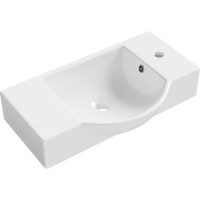 Маленькая раковина в ванную комнату или туалет Wellsee WC Area : подвесная или накладная, ширина умывальника 55 см, цвет глянцевый белый 151809000