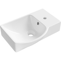 Маленькая раковина в ванную комнату или туалет Wellsee WC Area : подвесная или накладная, ширина умывальника 45 см, цвет глянцевый белый 151807000