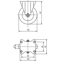 Колесо с фиксированной платформой EMES EM02ZKZ125X375SS