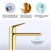 Высокий смеситель для накладной раковины Wellsee ICON! for life в наборе 3 в 1 201000033