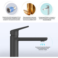 Смеситель для раковины в ванную комнату Wellsee ICON! for life в наборе 2 в 1 201000002