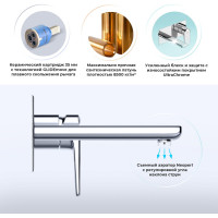 Встраиваемый смеситель для раковины Wellsee ICON! for life в наборе 3 в 1 201000441