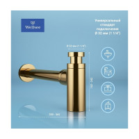 Сифон для раковины с донным клапаном Wellsee Drainage Systemв наборе 2 в 1 182106003
