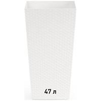 Напольное кашпо ЗПИ «Альтернатива» Ротанг белый М6827