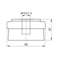 Опора виброизолирующая 80 мм с резьбовой втулкой М10х1.5 EMES MDA8010B