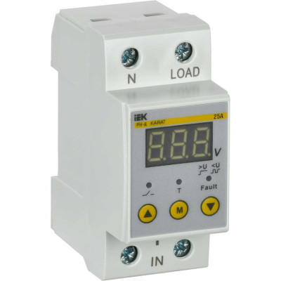 Однофазное реле напряжения IEK рн-д 36мм 25а IVR21-1-25