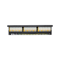 Патч-панель EKF teracom pro 19'' cat.5e 1u полный экран stp 24 порта rj-45 dual idc с органайзером TRP-PPNL-5ESTP-1U24