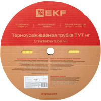 Термоусаживаемая трубка EKF ТУТ нг 20/10, желтая, рулон PROxima tut-20-y