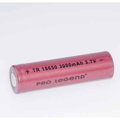 Аккумулятор Pro Legend Li 18650, 3000 mAh, 3,7V, без защиты, плоский плюс PL6210