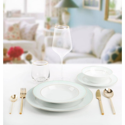 Набор столовой посуды Arya Home jade elegant из фарфора 8680943214461