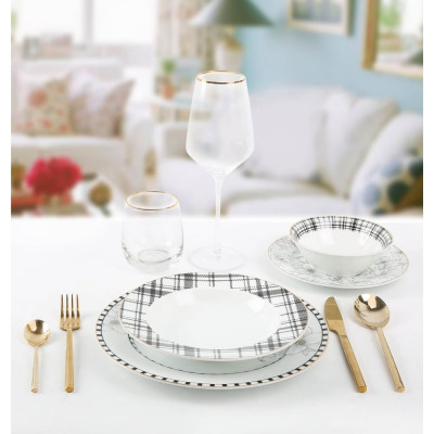 Набор столовой посуды Arya Home mandala elegant из фарфора 8680943214430