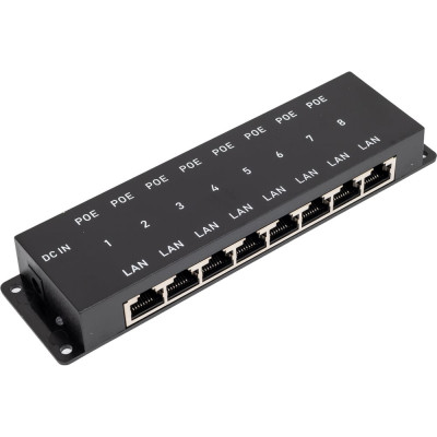 Пассивный PoE-инжектор OSNOVO Midspan-8/P Fast Ethernet на 8 портов. sct0947